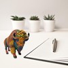 AMAJY Rustic Colorful Resin Bison Figurine – Majestic American Bison