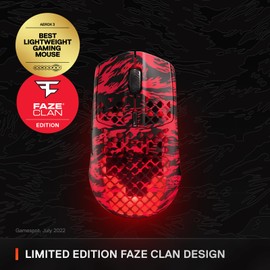 SteelSeries Aerox 3 Wireless: Faze Clan Edition — Holey RGB Gaming Mouse — 18K DPI TrueMove Air Optical Sensor — Ultra-Lightweight Water Resistant Design