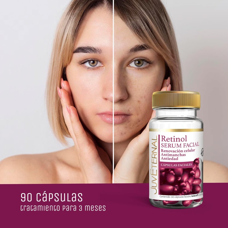 Juveternal Cápsulas Faciales Retinol 2x1 90 cáps c/u Serum facial