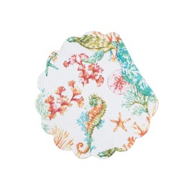 C&F Home Chandler Cove Coastal Round Cotton Placemat Round Placemat Blue