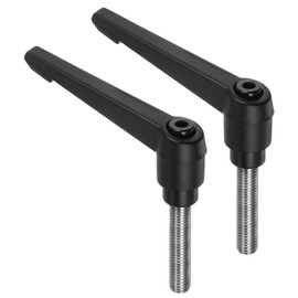 sourcing map 2pcs Clamping Lever Handles, M10 x 40mm 304 Stainless Steel Threaded Male Stud, Adjustable Handles Locking Quick Release Ratchet Push Button Bolt Knobs, Black