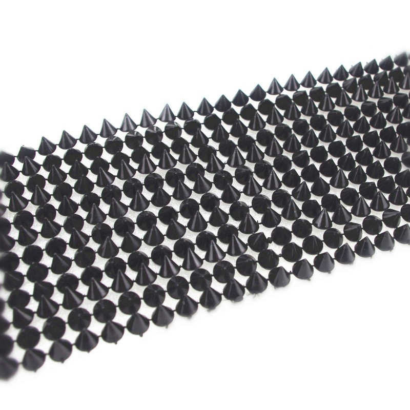 Decorative Spike Stud Trim Mesh, 1 Yard Plastic Flatback Roll,