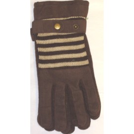 Suede Microfiber Lined Luxurious Looking One Size Brown Ski Gloves for Men