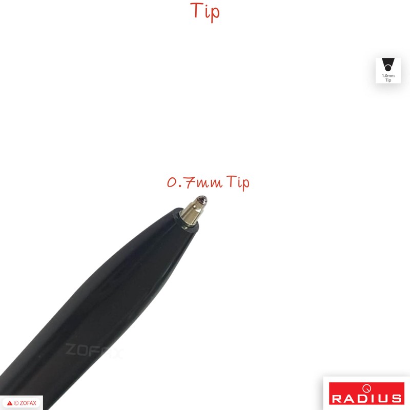 RADIUS M24 Retractable Ballpoint Pens, BLACK, Medium Point (1.0mm), Pack