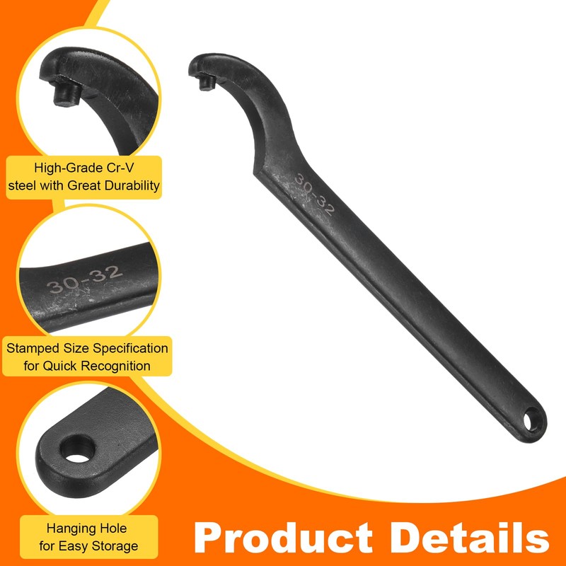 sourcing map C Hook Spanner Wrench, 30-32mm C Pin Motorcycle