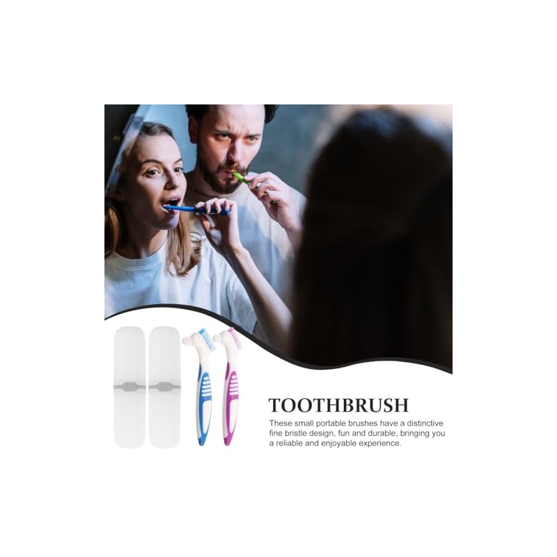 Set De Cepillos Para Dentaduras Postizas De Doble Cara Con