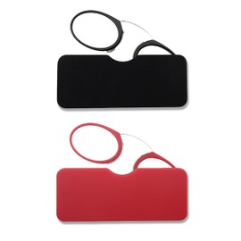 COVESATO Mini Armless Reading Glasses for Men Women Slim Thin Clip on Nose Readers with Small Portable Case(2-Pair,3.00)