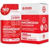 160 Capsules of Pure Chelated Magnesium Glycinate - Promotes Sleep,