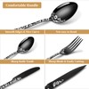 48-Piece Black Silverware Set with Steak Knife, Black Flatware Sets