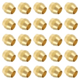 PATIKIL Brass Compression Sleeves Ferrules for 1/8 Inch OD Tube, 25 Pack Brass Ferrule Fitting Brass Compression Tube Fitting Ring Assortment Kit for Air Water Gas Pipe Line Fitting Oil