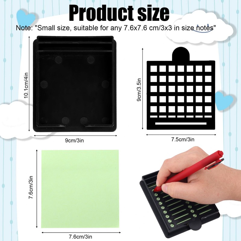 5 Pcs Sticky Note Stencil Templates with 1 Pcs Sticker