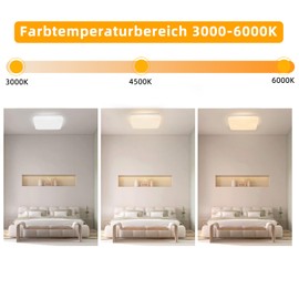 ZMH Ceiling Light LED Ceiling Light Bedroom Lamp Starry Sky Dimmable with Remote Control 37 W Children's Room Ceiling Lighting Kitchen Lamp Square Hallway Lamp 28 cm for Living Room Kitchen Hallway