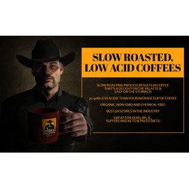Midnight Ride Blend | 90% Less Acid | Low Acid Coffee 100% Organic ingredients| Bold Roast - - Whole Bean 1lb