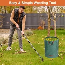 SEFONE Weed Puller Tool, Gardening Stand Up Weeder Tools with Long Handle 58” Manual Weeder Remover for Yard Lawn Patio and Garden Without Bending Pulling or Kneeling