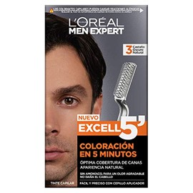 L'Oréal Paris Men Expert, Excell 5 Tinte Capilar Permanente Sin Amoníaco, 3 Castano Oscuro Natural, 133 g