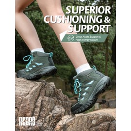 R CORD Womens Hiking Boots Waterproof Walking Boots Ankle Booties Outdoor Backpacking Lace Up Casual Boots Darkgrey Size 9