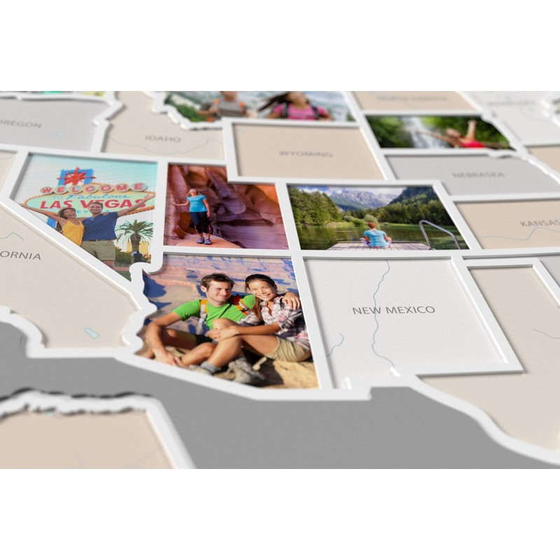 50 States USA Photo Map - Frame Optional - Made