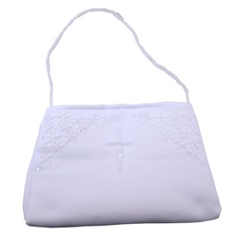 VILLAGE GIFT IMPORTERS Girls First Communion Purse | Confirmation Christening Bag | Catholic Children Purse | Christian Apparel Ages 5-14, White, Ages 5-14