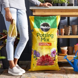 Miracle-Gro Potting Soil Mix for Container Plants, Flowers, Vegetables, Shrubs, Annuals, and Perennials, Feeds for Up to 6 Months, 2 cu. ft., 3 Pack