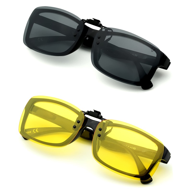 CREYESTAL Polarised Sunglasses Attachment Glasses, Sunglasses Clip, Liftable and Ultralight,