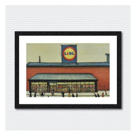 Lowry-Style Framed Print. Beautiful Black Ash Frame (Lowry, LS Lidl)