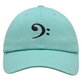 JPAK Bass Clef Premium Dad Hat Embroidered Cotton Baseball Cap Music Symbol Mint