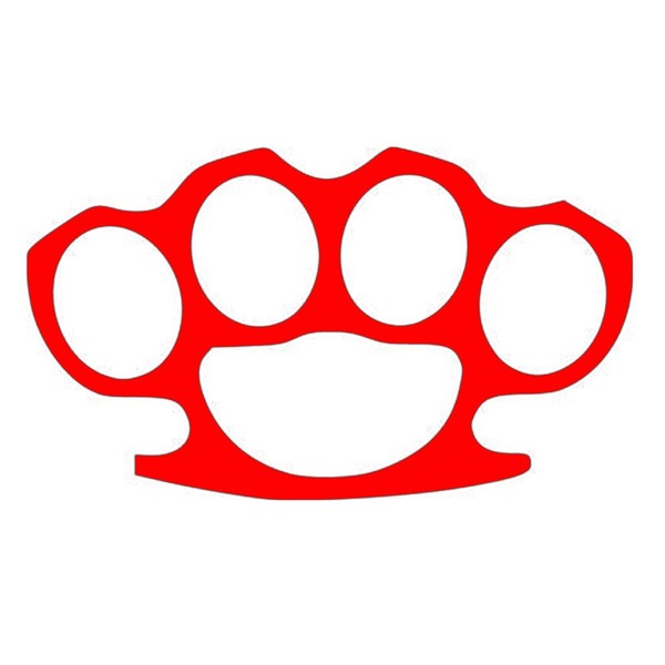 (NOT Real) Brass Knuckles Street Stickers - Size: 5", Color: