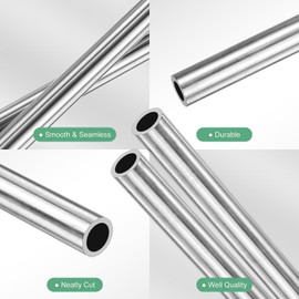M METERXITY 2-Pack 300mm 304 Stainless Steel Tube, 10mm OD 1.5mm Wall Thickness Seamless Stainless Steel Tubing for Construction/Machining/DIY Crafting, Metal Straight Pipe [10x0.06x12IN]
