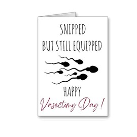 Funny Vasectomy Card snipped but still equipped