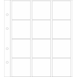 Prophila Collection 10 coin holder sheets, each with 12 compartments for Coin holders (50 x 50 mm), with 10 white cardboard interleaves