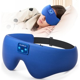Bluetooth Eye Mask for Sleeping, Kabray Sleep Mask with Bluetooth Headphones, Bluetooth Sleep Mask Headphones with Adjustable Ultra Thin Stereo Speakers Microphone Hands Free for Travel
