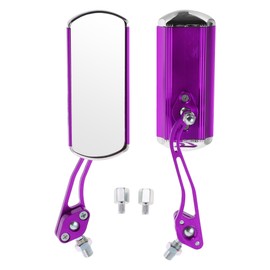 INFINAUTO Motorcycle Rear View Mirrors Bar End Side Mirrors Mount Aluminum Alloy Metal Purple Adjustable M8/M10 Square Shape