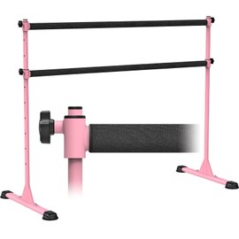 Dolibest 5ft Freestanding Ballet Bar, Height Adjustable Ballet Bar, Heavy Duty Dance Bar, with Non-Slip Rubber Pads, Enhanced Stability, Dance/Yoga/Fitness Stretching Bar, Ideal for Kids and Adults
