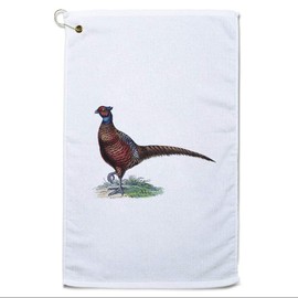 Style In Print Golf Towel Pheasant Vintage Look Animals Birds Cotton Bag Accessories White Design Only