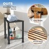 LarFaFa Stainless Steel Black Shower Stool for Inside Shower, 15.4''