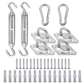 Boerni M6 Heavy Duty Sun Shade Sail Hardware Kit for Garden Rectangle and Square Sun Shade Sail Installation - 304 Stainless Steel Sun Shade Sail Fixing Hardware Accessories Kit(24 pcs)