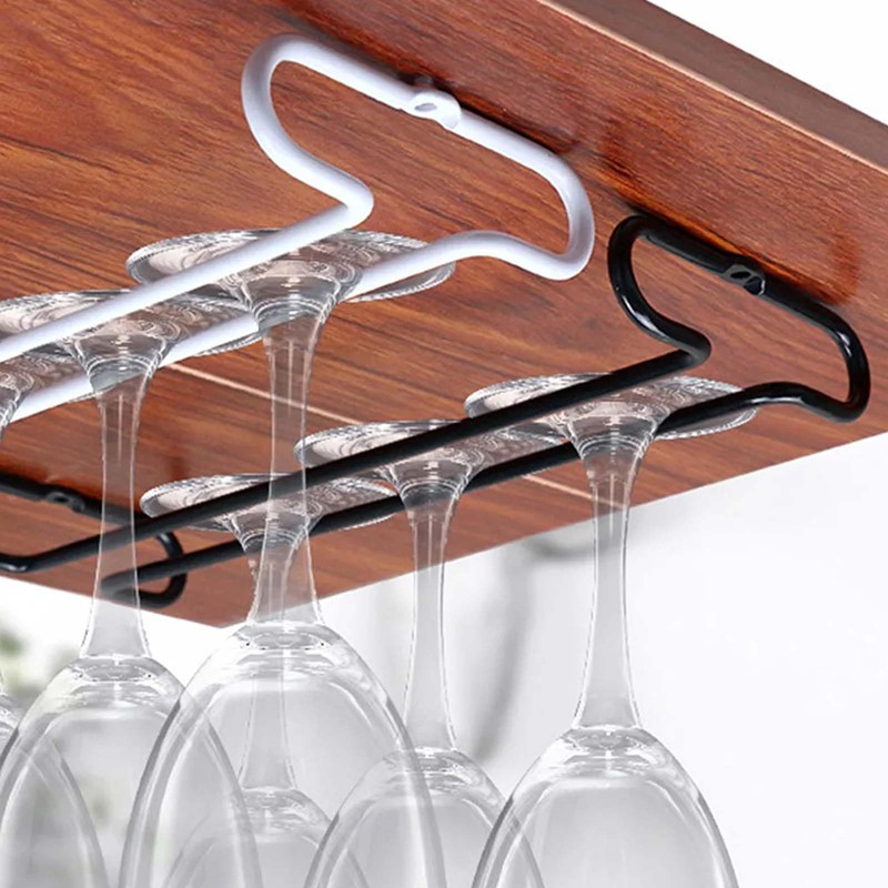PINGEUI 8 Pack 10 Inch Under Cabinet Wine Glass Rack