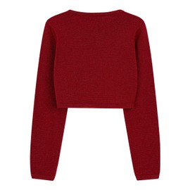 Bolerose Girls' Long-Sleeved Bolero Sparkle Cardigan - red