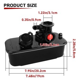 Cnornus 494406 498809 498809A Petrol Tank Carburetor Compatible with Briggs Stratton Quattro 494406 498809 498809A