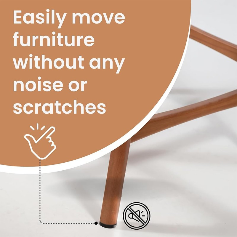 24 Teflon Chair Glides Round Furniture Glides Studded Chair Glides
