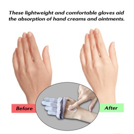 MIG4U Moisturizing Beauty Gloves Touchscreen Cotton Glove for SPA, Eczema, Dry Hands, Cosmetic Treatment, grey 3 pairs size l/xl