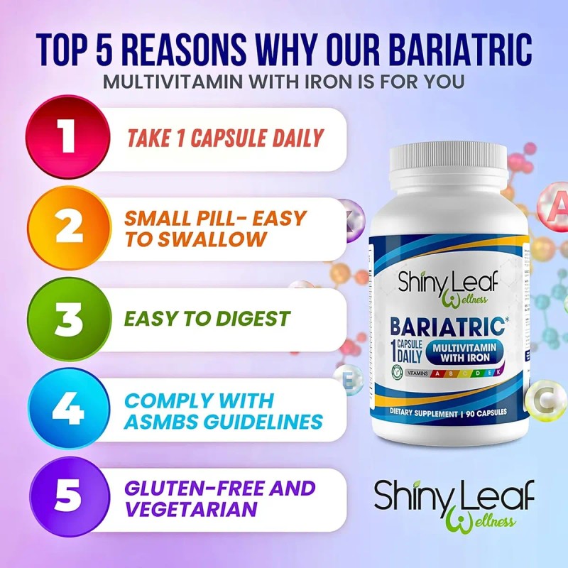 Multivitamínico 90 Cápsulas Bariátrico Shiny Leaf