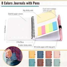 Resurhang 48 Pcs Christmas Employee Appreciation Gift A6 Spiral Notebook with Motivational Ballpoint Pens to Do List Spiral Weekly Planner Notepad for Team Teacher Staff Coworker(May You,Fresh Color)