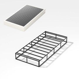 UNITED FLAMES 9 Inch Box Spring Twin, Low Profile Mattress Foundation, 3000lbs Max Weight Capacity, Non-Slip/No Noise/Easy Assembly/Easy Clean Cover (Twin)