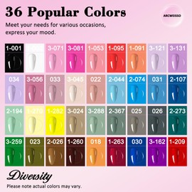 Gel Nail Polish Kit with UV Light, ARCWEISSO 36 Colors Gel Nail Polish Set with Base and Matte&Glossy Top Coat Soak Off All Season Nail Set Manicure Tools Gift for Women