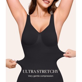 BRABIC Waist Trainer Shapewear Bodysuits for Women Tummy Control Seamless Full Low Back Faja Body Shaper Butt Lifter(Black, XX-Large)