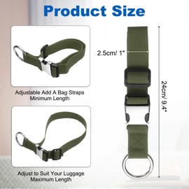 uxcell Add A Bag Luggage Straps Adjustable Luggage Connector Strap with Spring O-Ring and Metal Buckle Suitcase Accessories for Connecting Backpack, Army Green