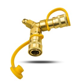 QLZOZB 3/8" Y-Splitter Separator Natural Gas Quick Connect Disconnect Adapter Fit for Weber Natural Gas Grill, Compatible with RV Grill Rack Desktop Gas Grill Rack Pizza Oven Stove and Gas Stove