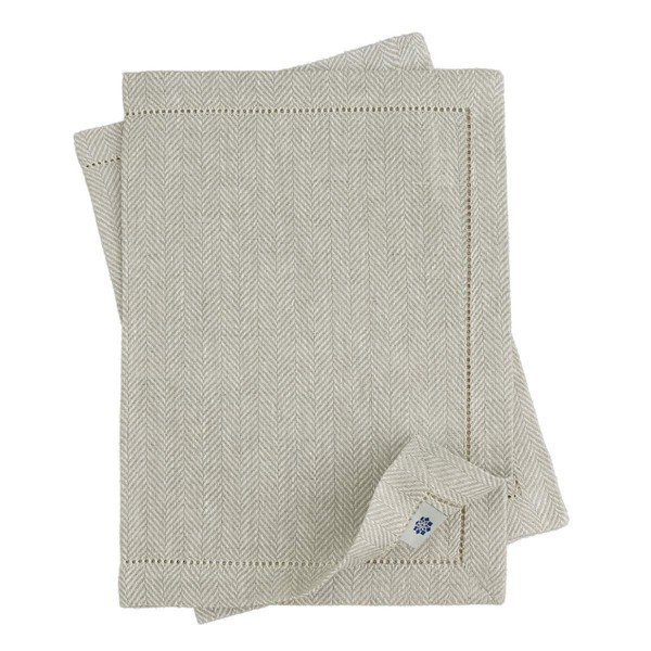 Linen & Cotton Set of 2 Table Mats Placemats Oxford