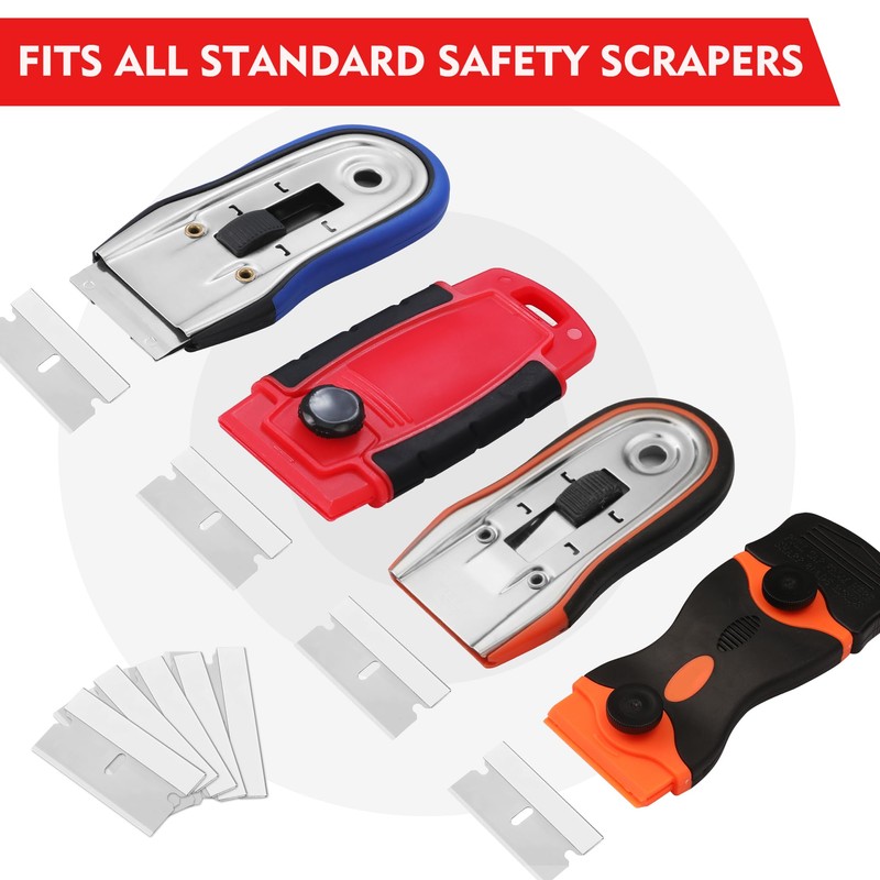 WORKPRO 200-Pack Single Razor Edge Blades, Industrial Scraper Razor Blades,